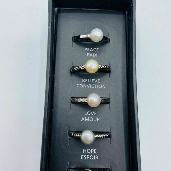 Avon Genuine Fresh Water Pearl Stacking Rings NWT - Picture 6 of 7